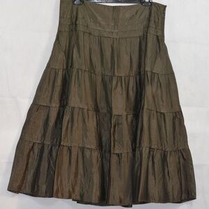 Brown Tiered Skirt SZ 10 Monaco